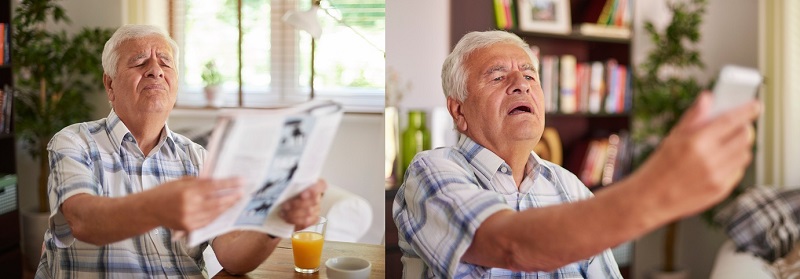 Presbyopia, vanemal on probleeme lähedalt lugemisega